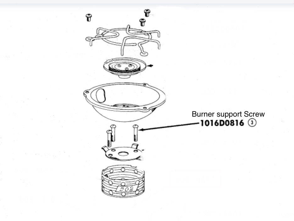 Coleman 502 stove burner Support screws pk of 3